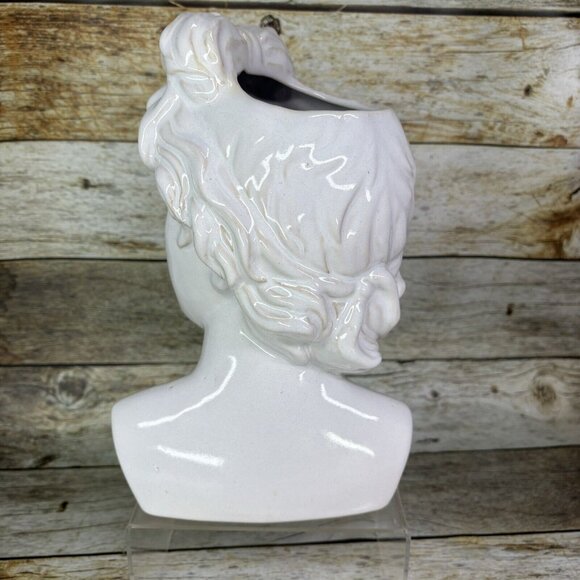 Hobby Lobby Facile Head Bust Glossy White Ceramic Open Top 10.5" T Table Decor - Picture 5 of 16